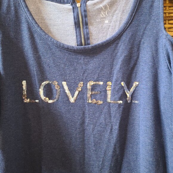 NY&C New York & Company Blue Dress SZ L LOVELY in Sequins Cold Shoulder - Picture 5 of 7